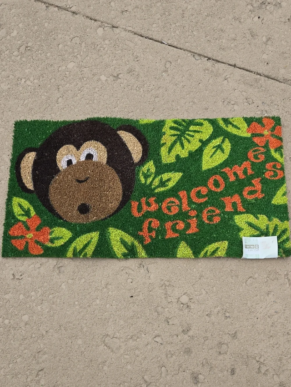 Welcome Friends Monkey Door Mat